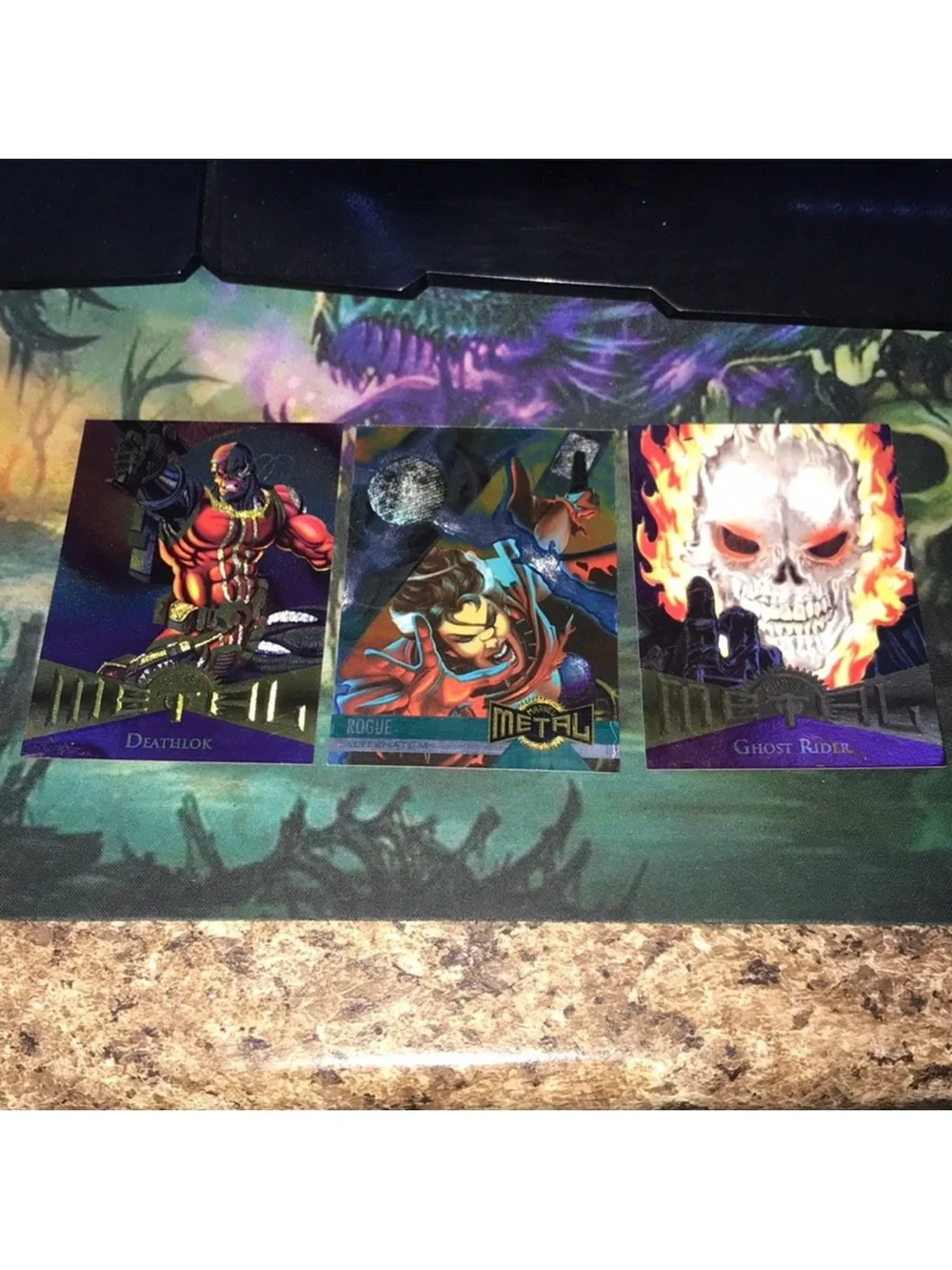 Marvel metal 1995 bundle of 3 cards